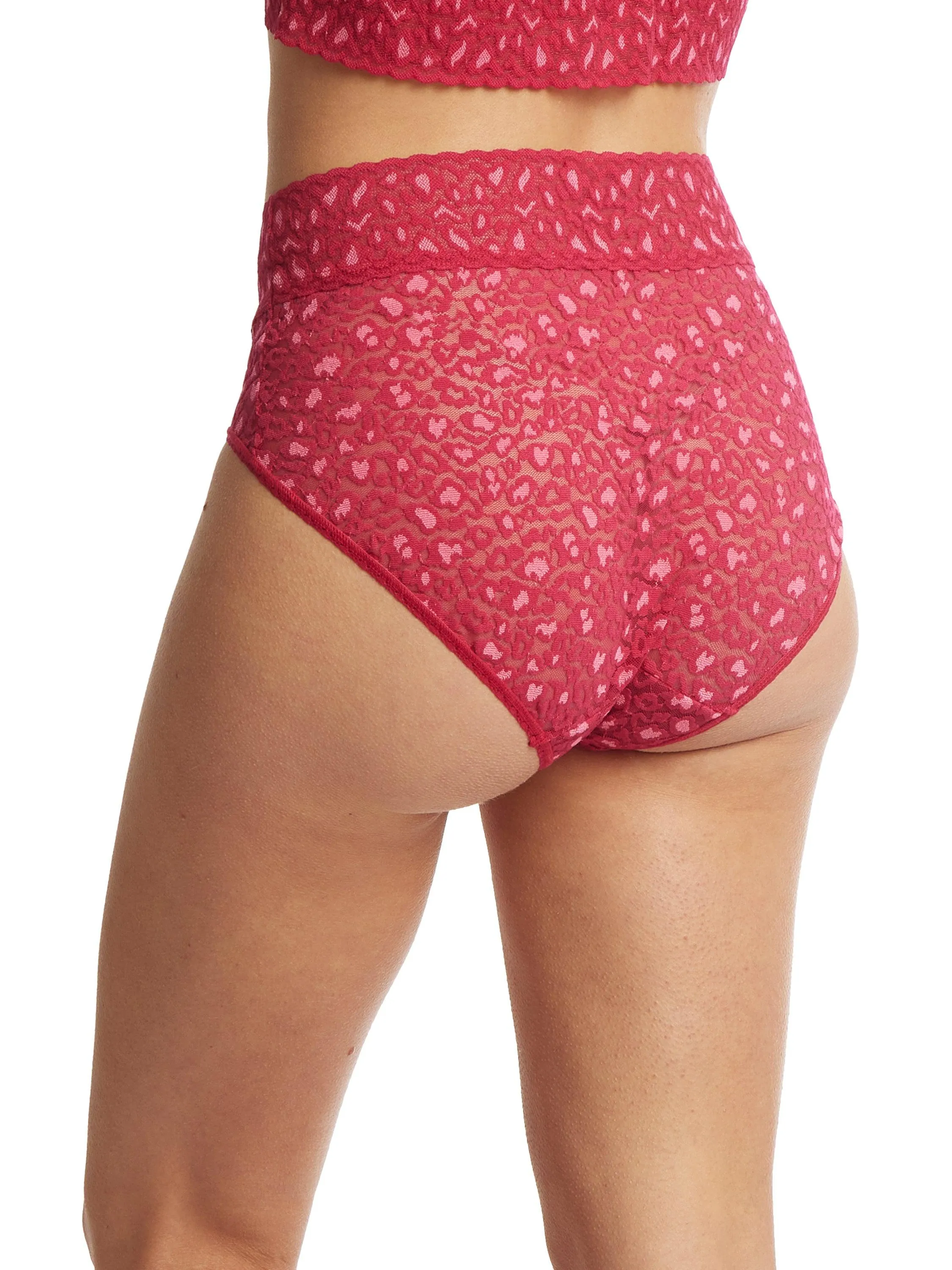 Cross Dyed Leopard French Brief Berry Sangria Sale