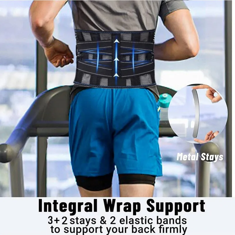 DEISNGB Back Brace,Compression Lumbar Support Belt with Metal Stays or Men Women Lower Back Pain Relief Adjustable Posture Corrector Strap for Sciatica Disc