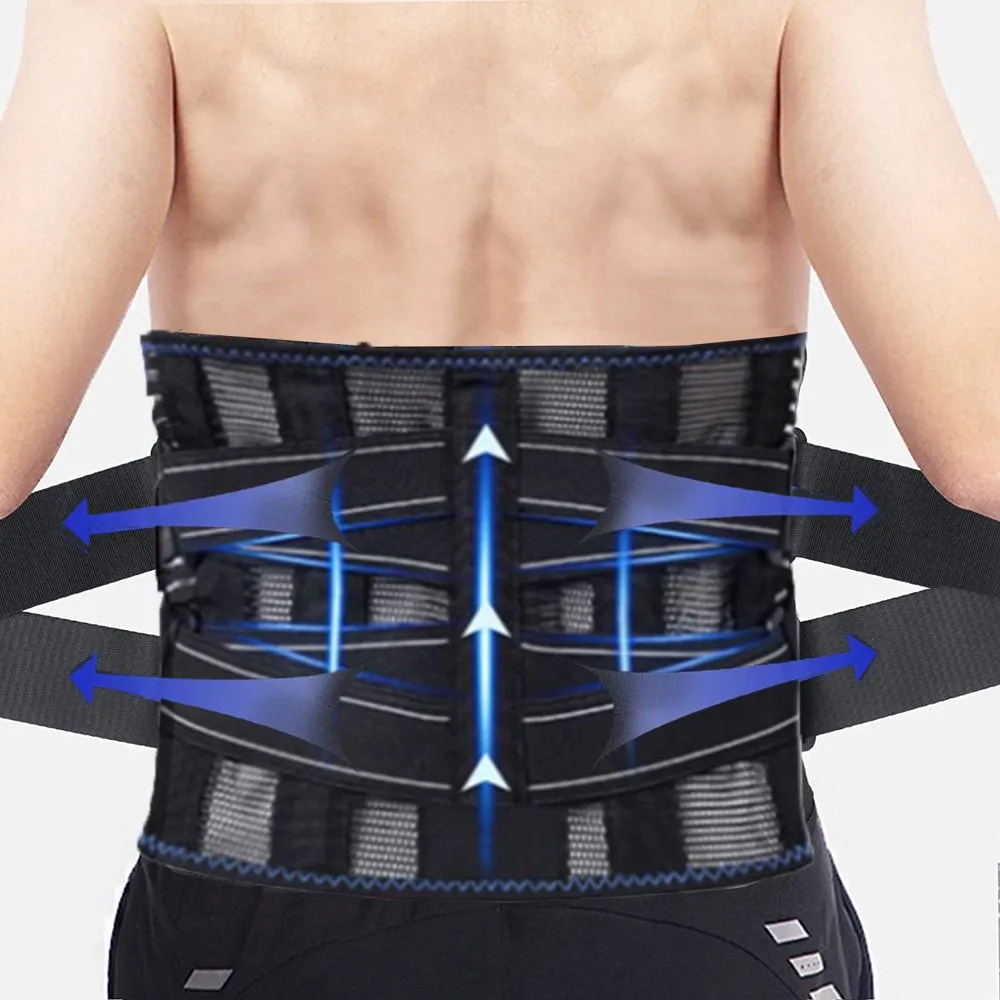 DEISNGB Back Brace,Compression Lumbar Support Belt with Metal Stays or Men Women Lower Back Pain Relief Adjustable Posture Corrector Strap for Sciatica Disc