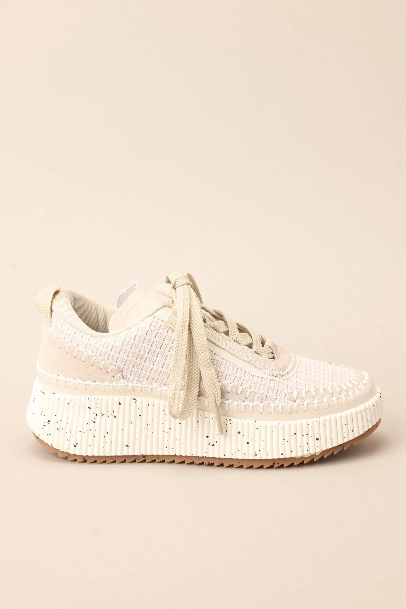 Dig In Your Heels Beige Platform Sneakers