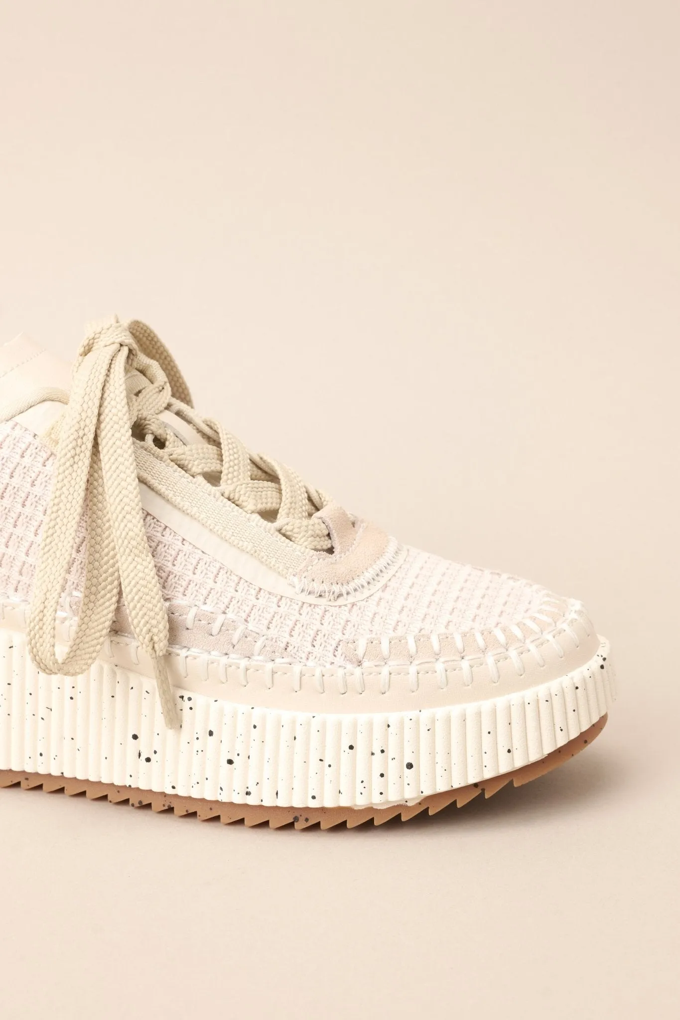 Dig In Your Heels Beige Platform Sneakers