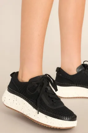 Dig In Your Heels Black Platform Sneakers