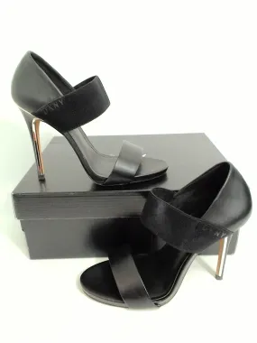 DKNY Black Heel Leather and Fabric Upper Size 7