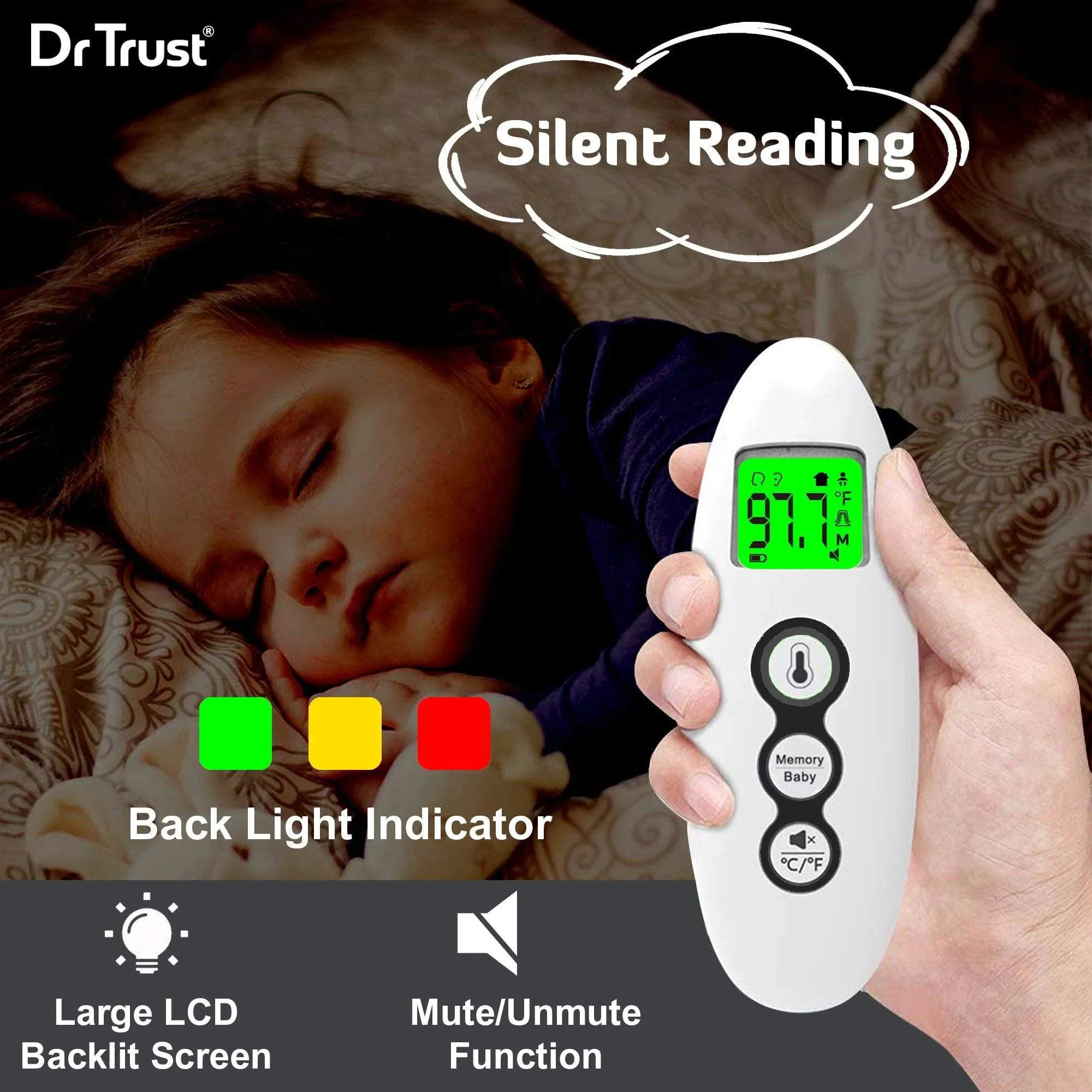 Dr Trust USA Handy Infrared Forehead & Ear Thermometer 607 PRO