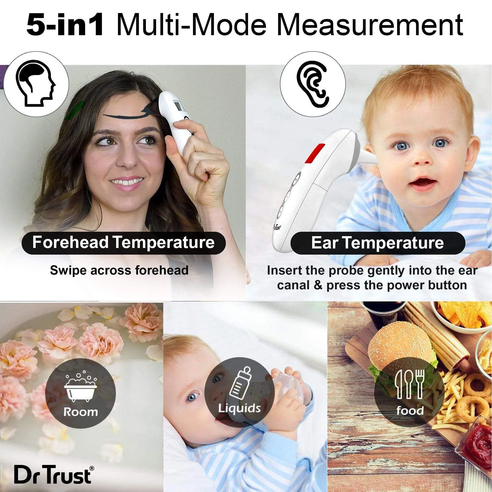 Dr Trust USA Handy Infrared Forehead & Ear Thermometer 607 PRO