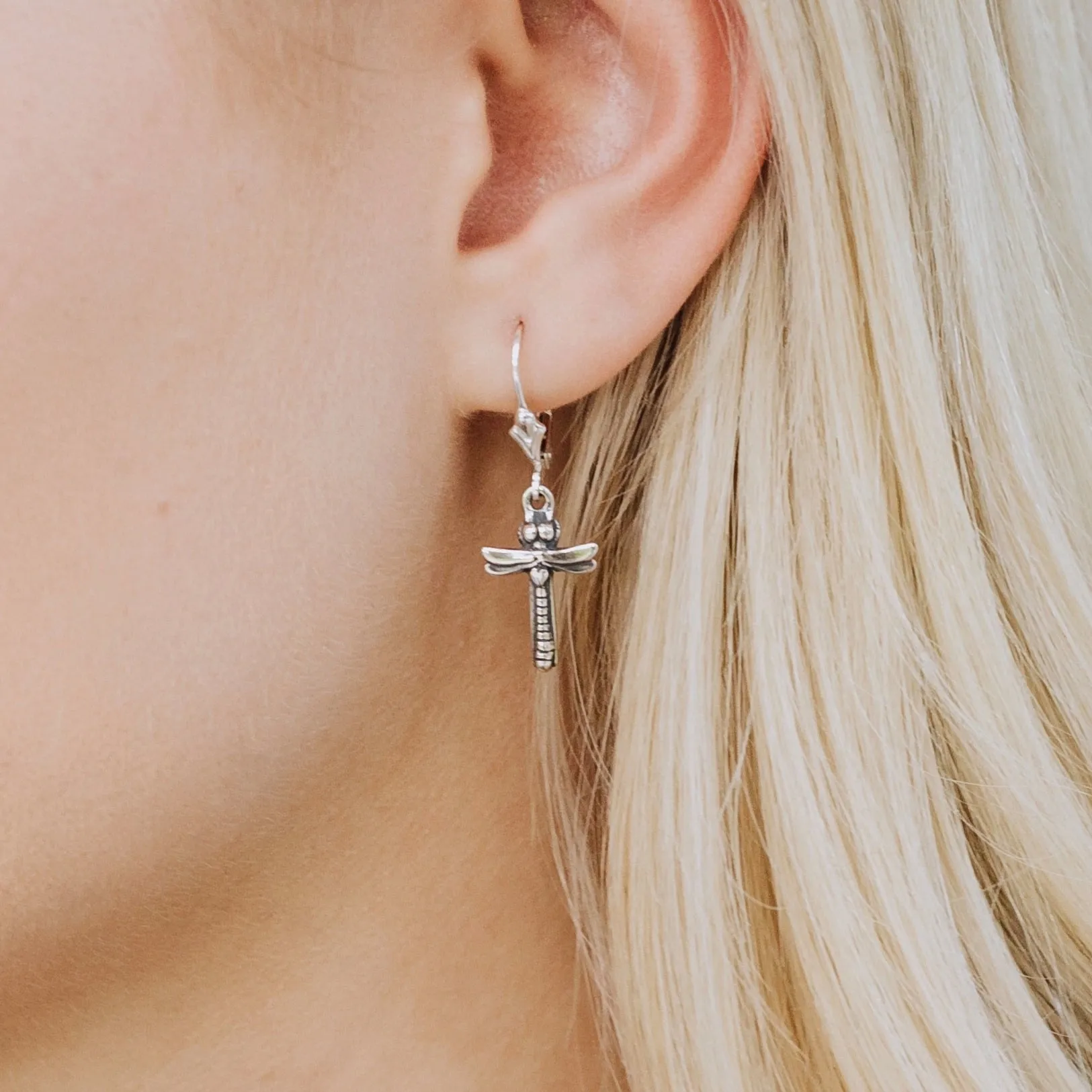 Dragonfly Cross Earrings