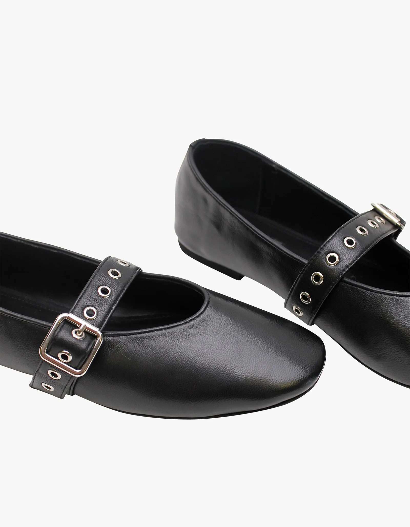 Eilwen Ballet Flat - Black/Silver