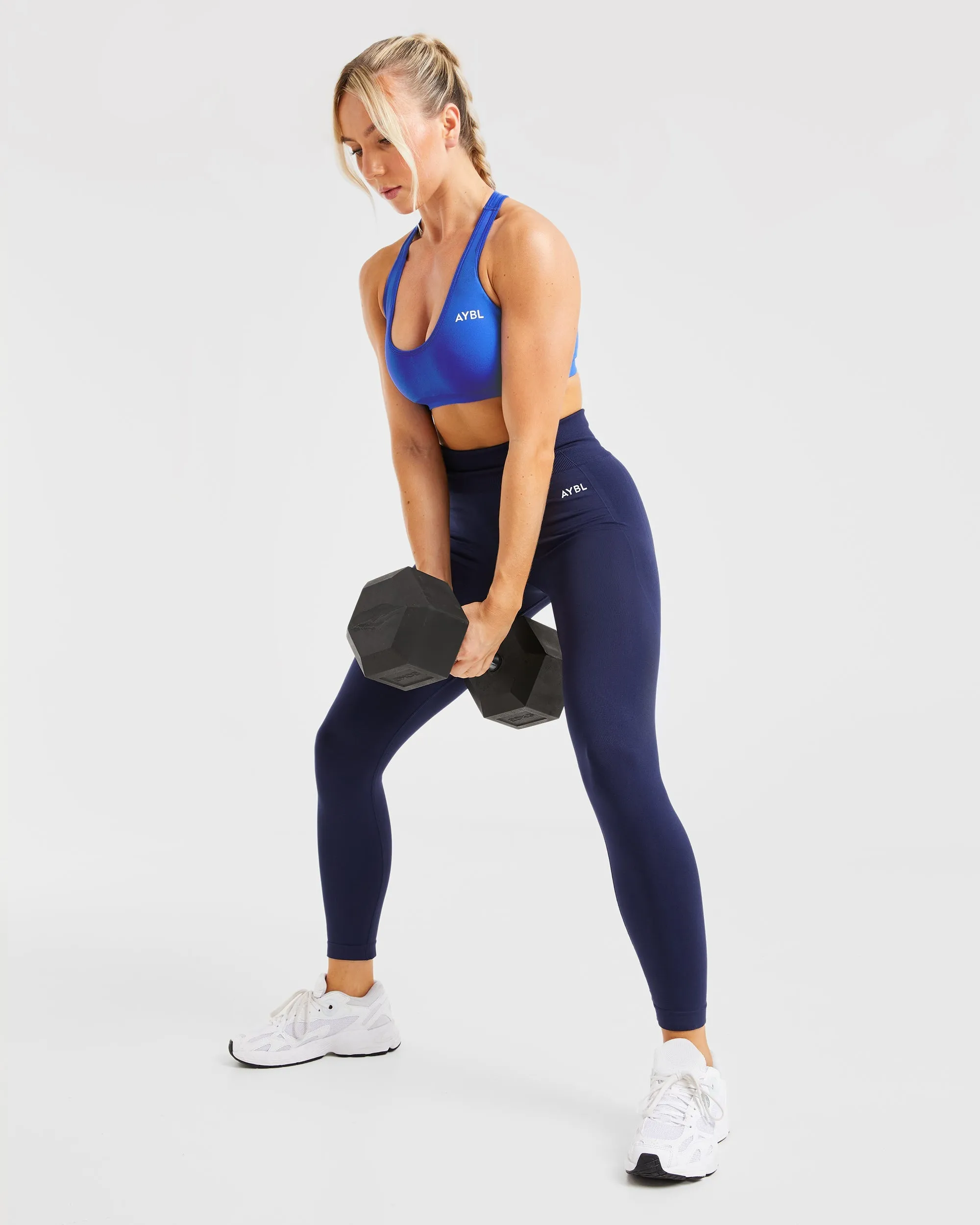 Essential Seamless Racer Back Sports Bra - Cobalt Blue