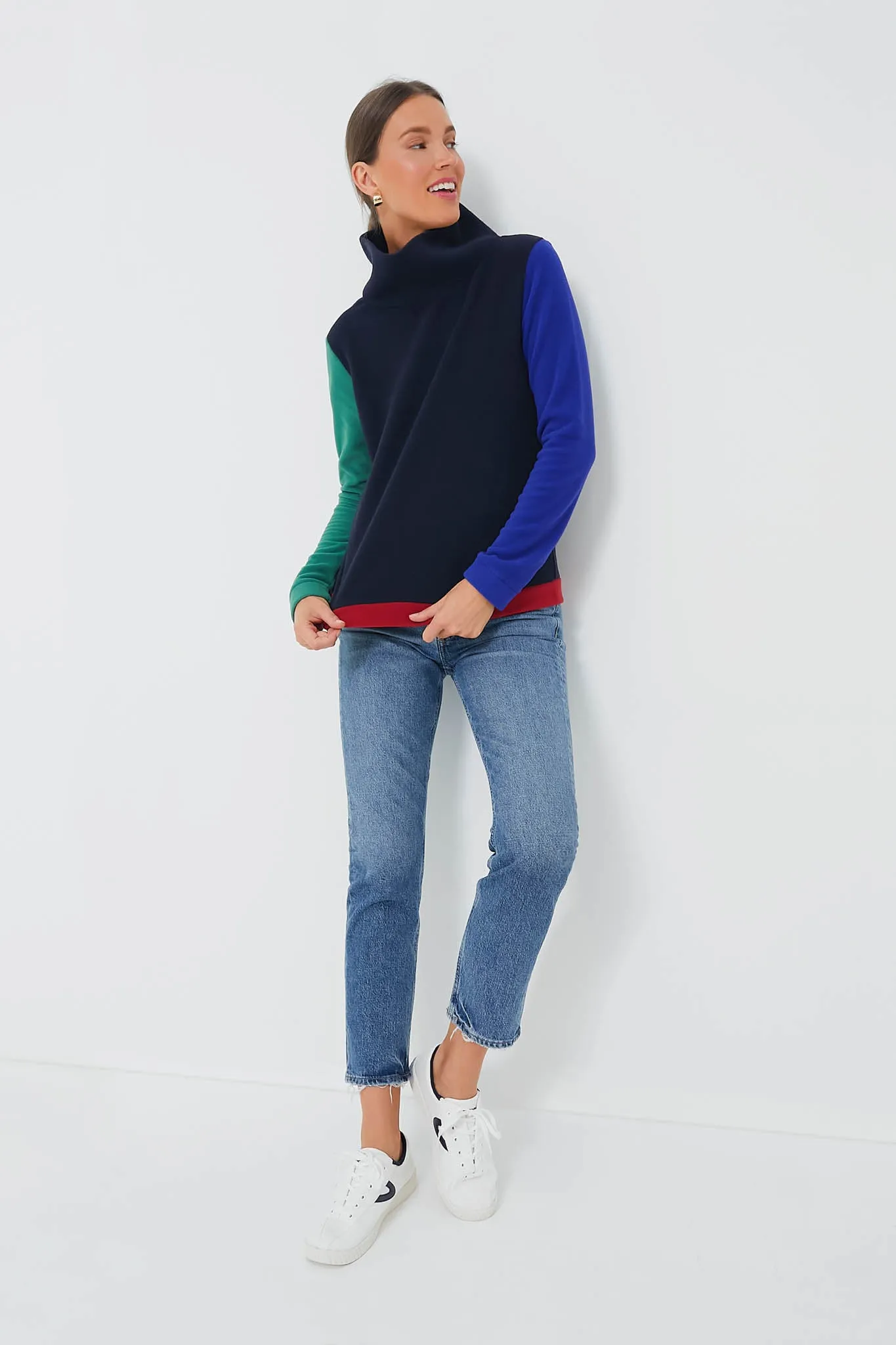 Exclusive Navy Tricolor Colorblock Park Slope