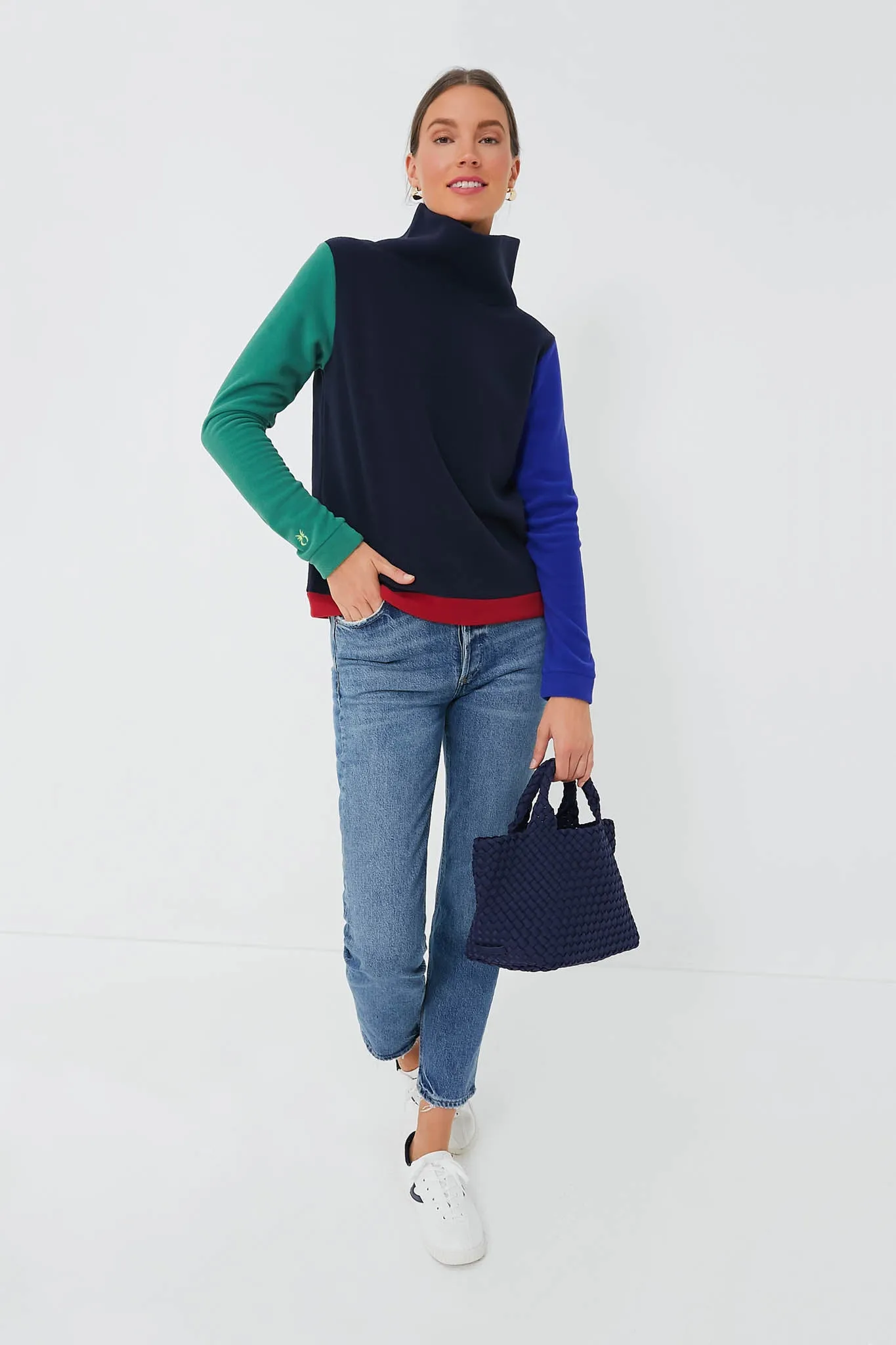 Exclusive Navy Tricolor Colorblock Park Slope