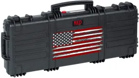 Explorer Cases 37 RED by Explorer waterproof gun case with Double Layer of Convoluted Foam - Limited USA Flag Edition