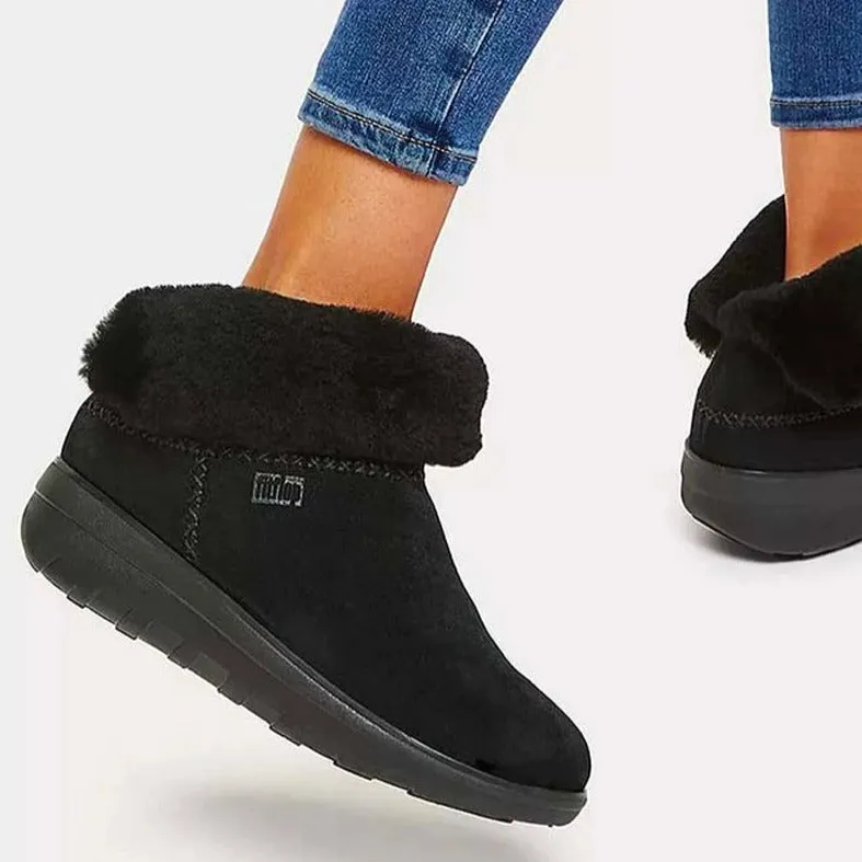 Filflop Mukluk Shorty Shearling-lined Suede Ankle Boots All Black