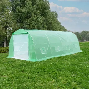 GARVEE 20' x 10' x 7' Greenhouse, Upgraded Large Gardening Plant Hot House , Heavy-Duty Green House for Outside Winter with Reinforced Frame 2 Zipper Mesh Doors and 8 Screen Windows