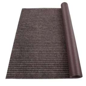 GARVEE 6FT*18FT Boat Marine Carpet,Stripe Brown Marine Carpet, Indoor/Outdoor Rug, Tpr Non-Slip, Waterproof, for Patio Deck, Outdoor Use, Camping