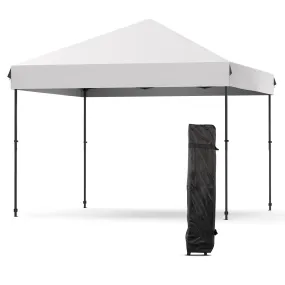 GARVEE Pop-Up Canopy Tent - Waterproof Outdoor Canopy, Portable Sun Shelter, with Roller Bag, 4 x Sandbags, 4 x Stakes, for Picnic, Camping, Outdoor Events, Parties, Patio, 10'x10'，Grey