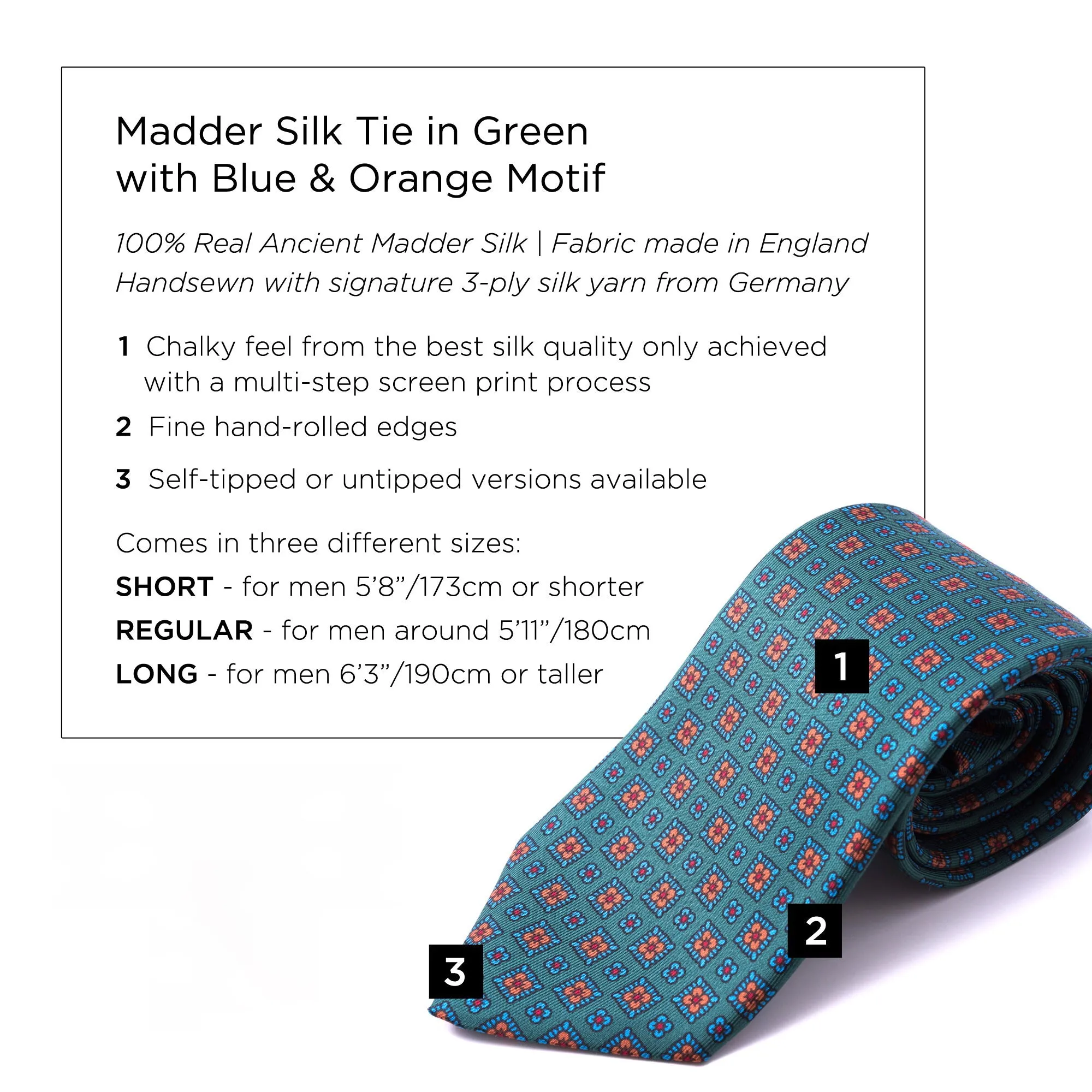 Green Motif Madder Silk Tie