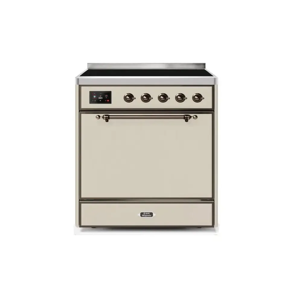 ILVE Majestic II 30 Inch Electric Freestanding Induction Range with Solid Door and Bronze Trim