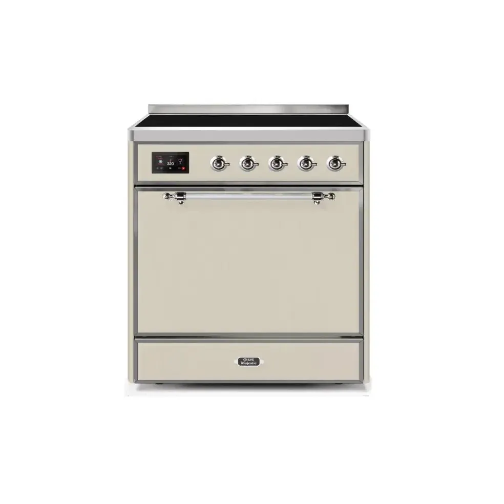 ILVE Majestic II 30 Inch Electric Freestanding Induction Range with Solid Door and Chrome Trim