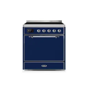 ILVE Majestic II 30 Inch Electric Freestanding Induction Range with Solid Door and Chrome Trim