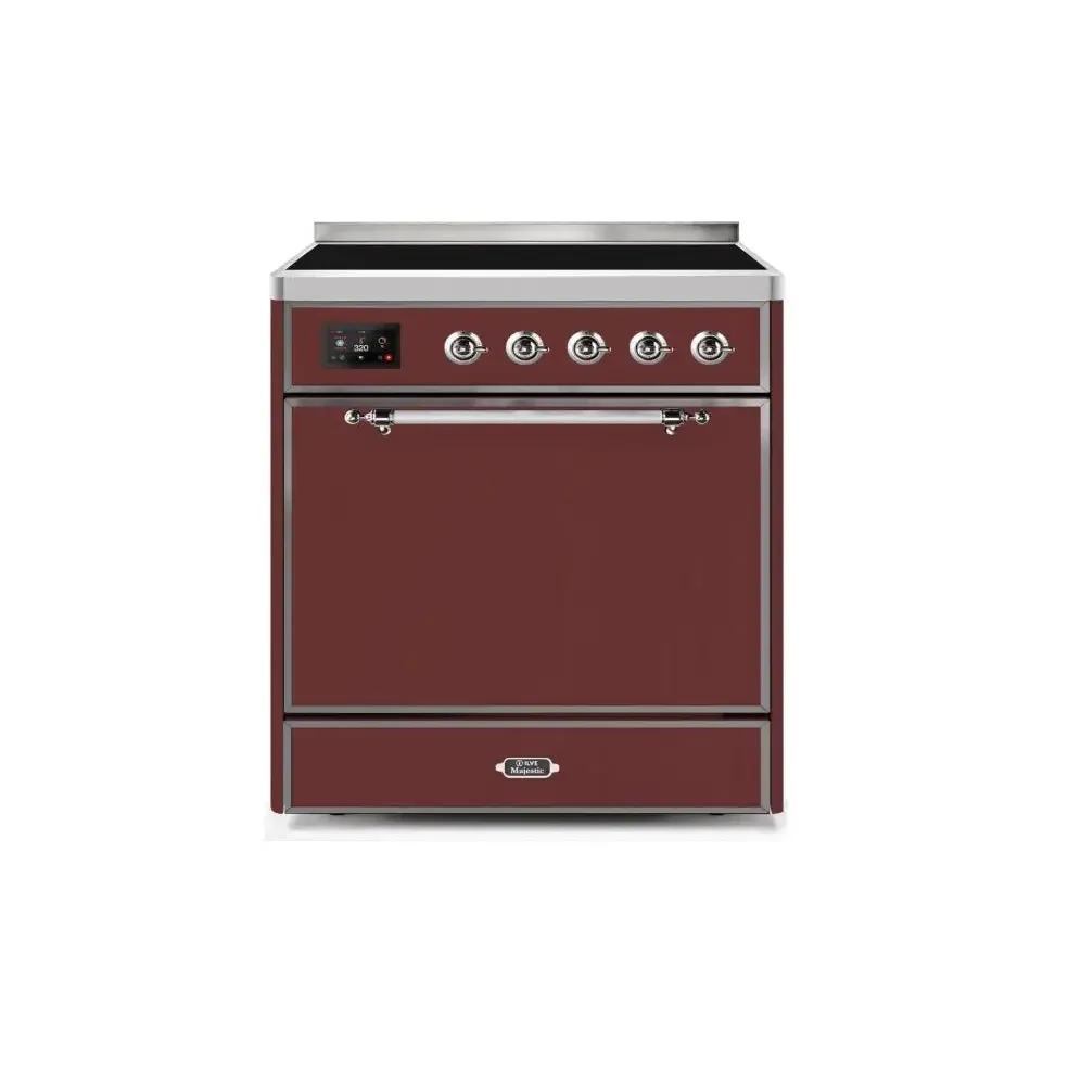 ILVE Majestic II 30 Inch Electric Freestanding Induction Range with Solid Door and Chrome Trim