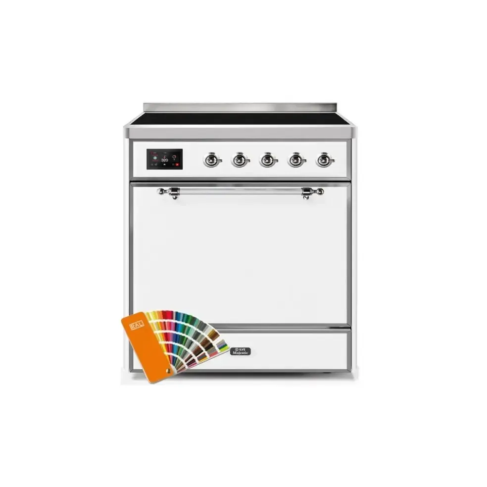 ILVE Majestic II 30 Inch Electric Freestanding Induction Range with Solid Door and Chrome Trim