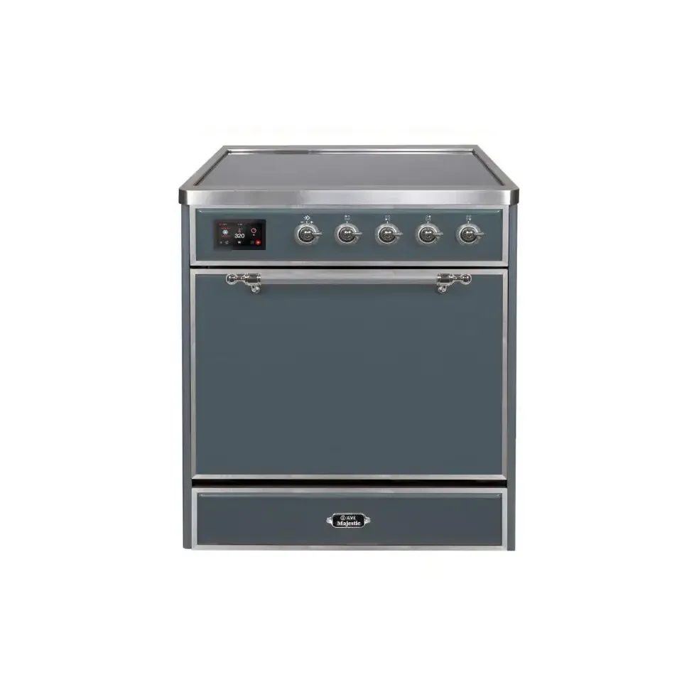 ILVE Majestic II 30 Inch Electric Freestanding Induction Range with Solid Door and Chrome Trim