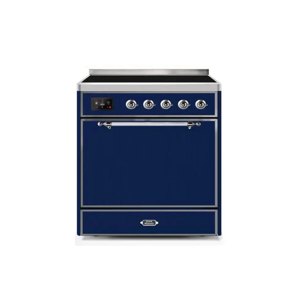 ILVE Majestic II 30 Inch Electric Freestanding Induction Range with Solid Door and Chrome Trim