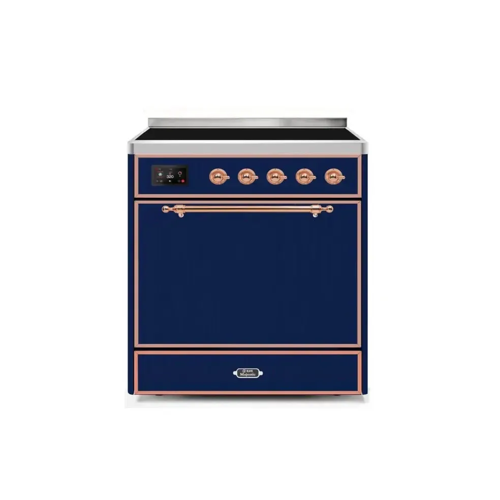 ILVE Majestic II 30 Inch Electric Freestanding Induction Range with Solid Door and Copper Trim