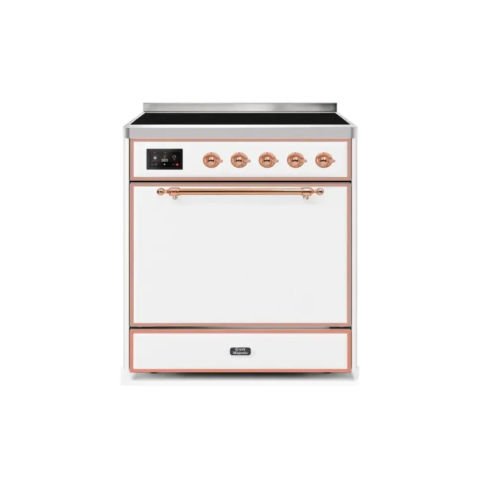 ILVE Majestic II 30 Inch Electric Freestanding Induction Range with Solid Door and Copper Trim