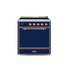 ILVE Majestic II 30 Inch Electric Freestanding Induction Range with Solid Door and Copper Trim