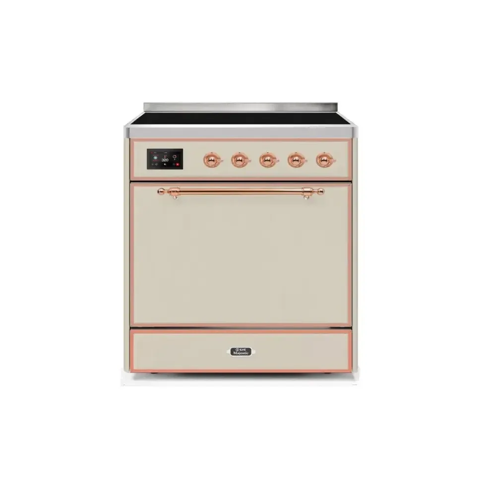 ILVE Majestic II 30 Inch Electric Freestanding Induction Range with Solid Door and Copper Trim