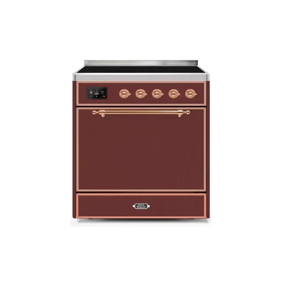 ILVE Majestic II 30 Inch Electric Freestanding Induction Range with Solid Door and Copper Trim