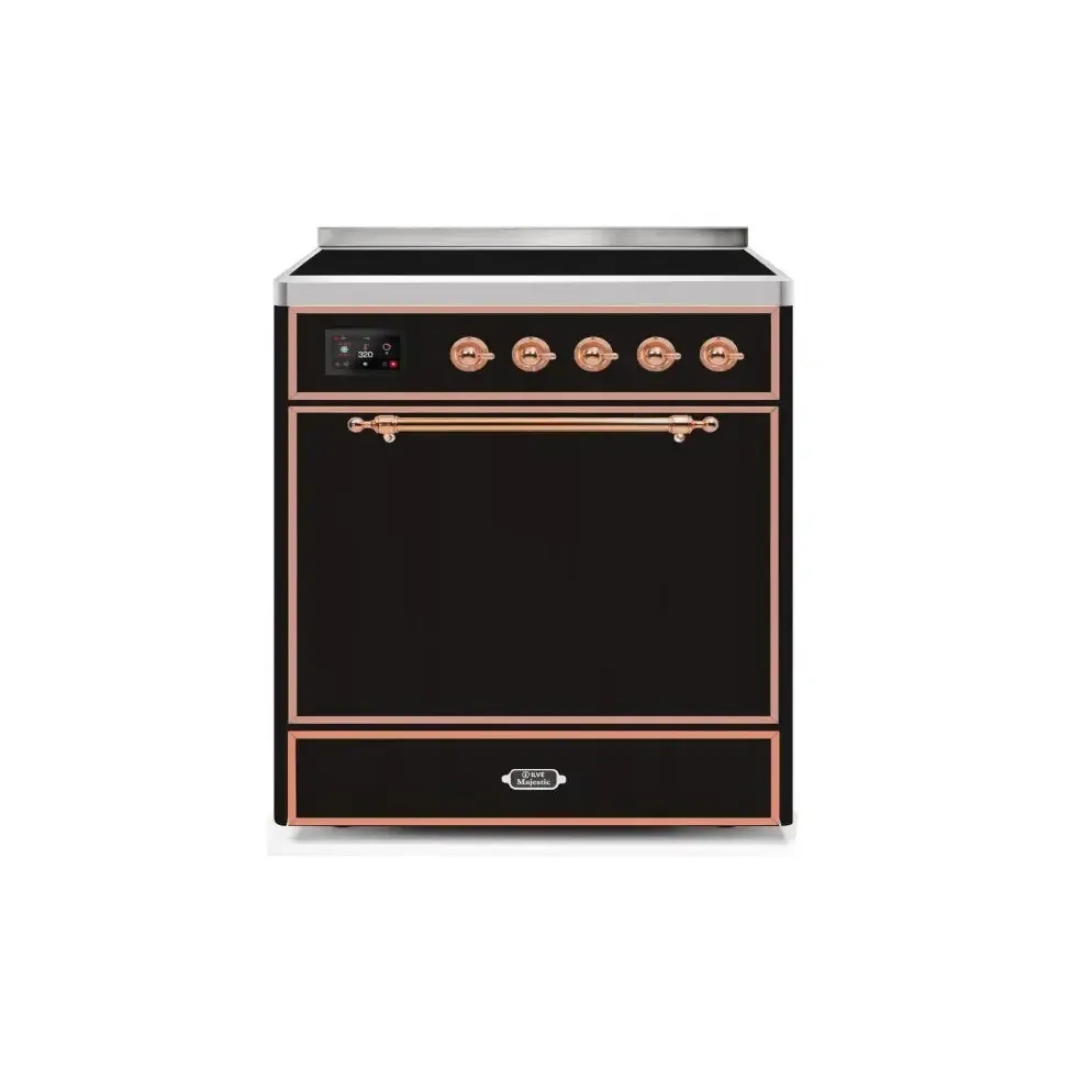 ILVE Majestic II 30 Inch Electric Freestanding Induction Range with Solid Door and Copper Trim