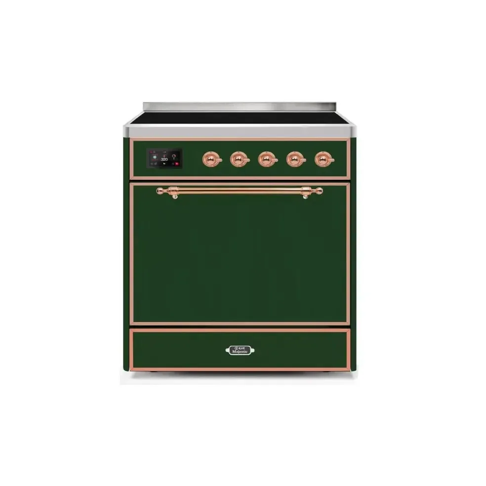 ILVE Majestic II 30 Inch Electric Freestanding Induction Range with Solid Door and Copper Trim