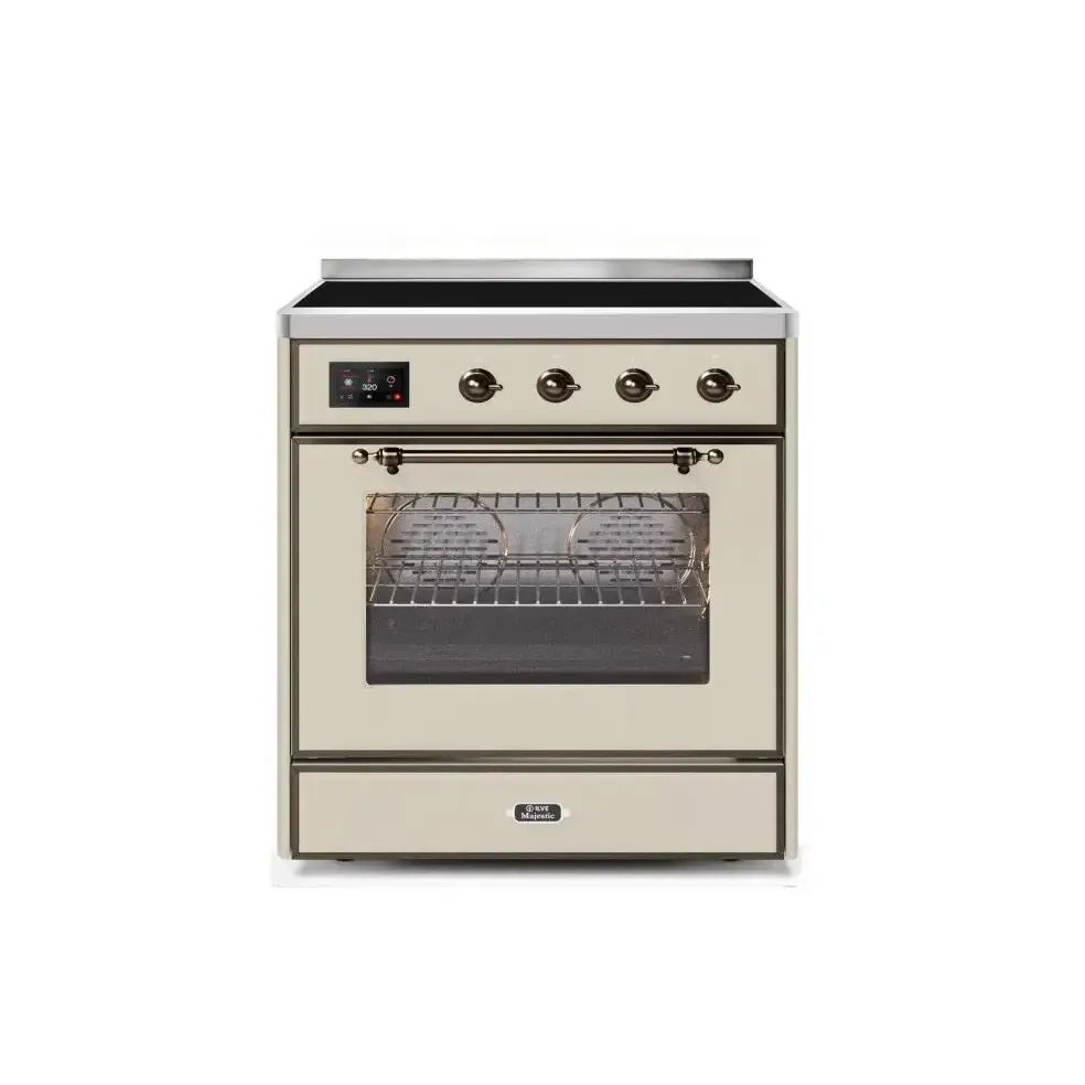 ILVE Majestic II 30 Inch Freestanding Electric Induction Range with Bronze Trim