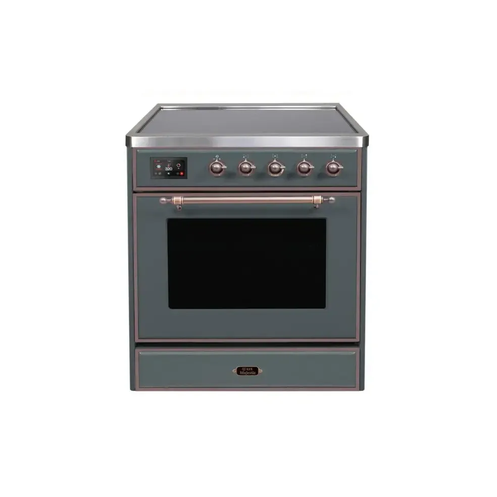 ILVE Majestic II 30 Inch Freestanding Electric Induction Range with Bronze Trim