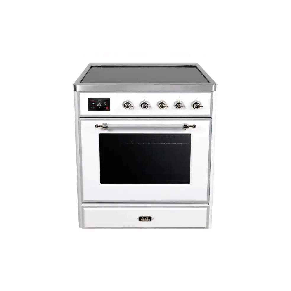 ILVE Majestic II 30 Inch Freestanding Electric Induction Range with Chrome Trim