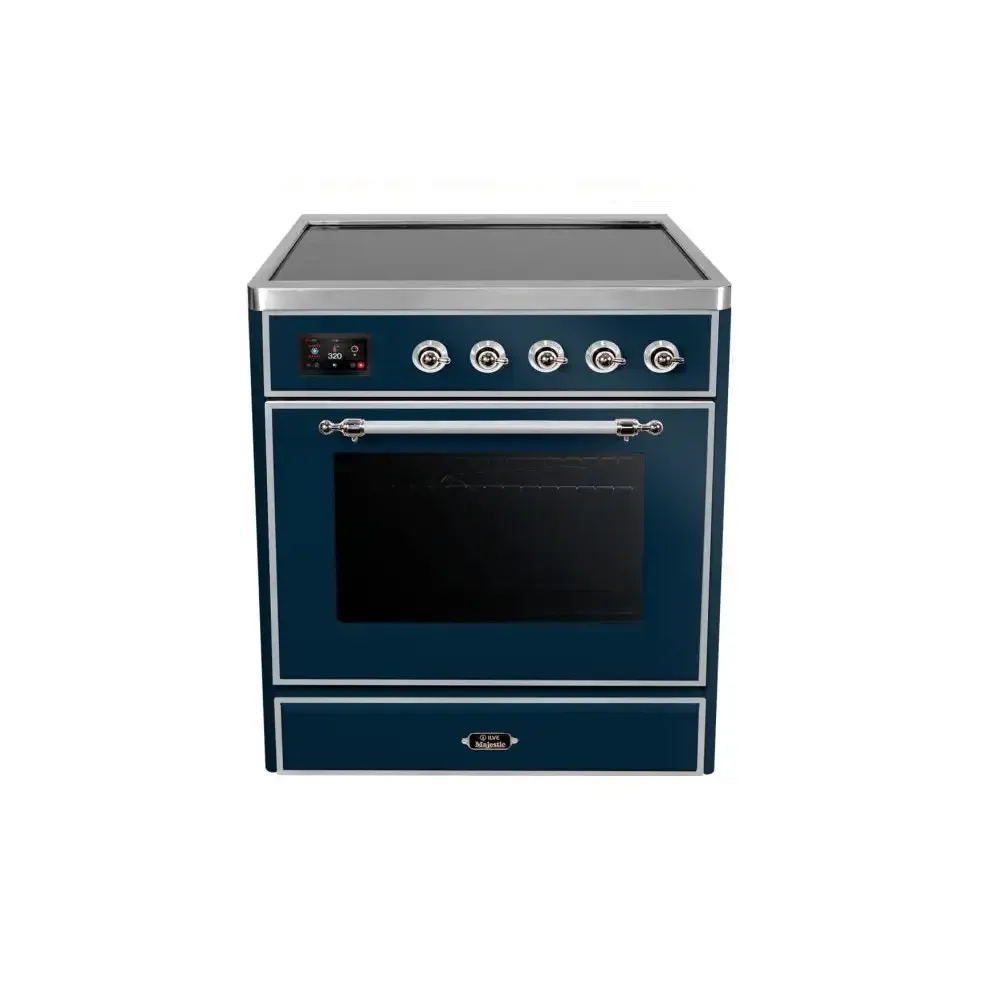 ILVE Majestic II 30 Inch Freestanding Electric Induction Range with Chrome Trim