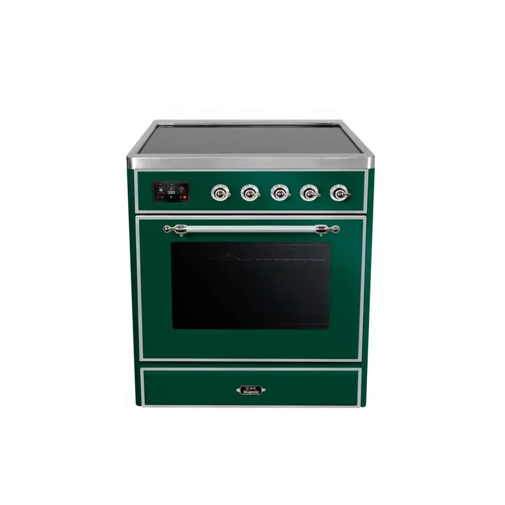 ILVE Majestic II 30 Inch Freestanding Electric Induction Range with Chrome Trim