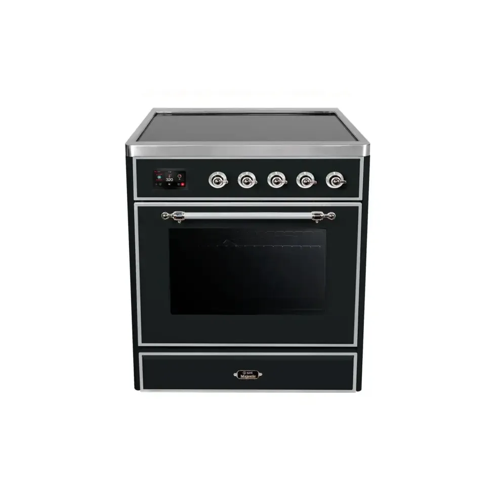 ILVE Majestic II 30 Inch Freestanding Electric Induction Range with Chrome Trim