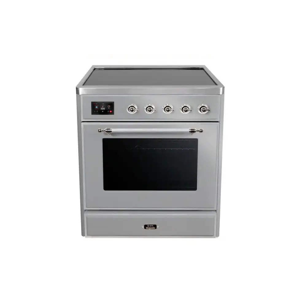 ILVE Majestic II 30 Inch Freestanding Electric Induction Range with Chrome Trim