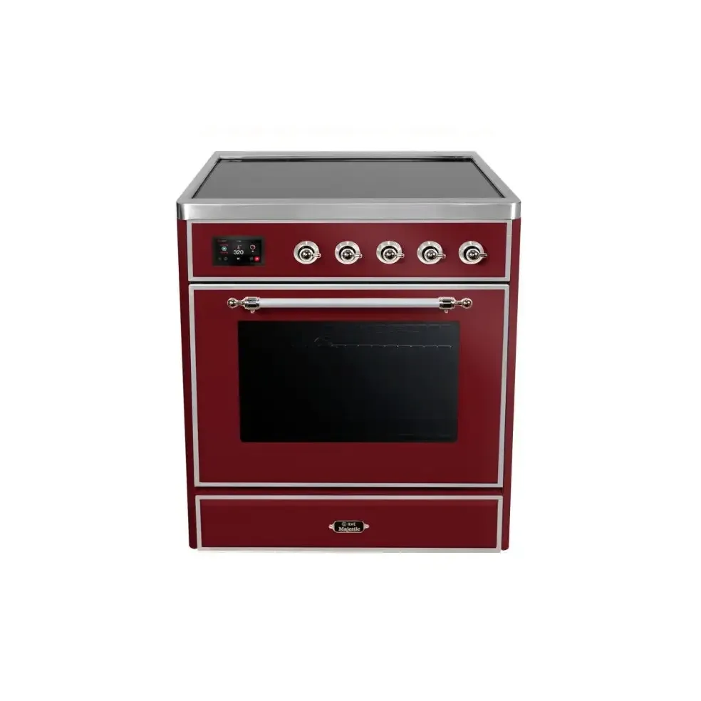 ILVE Majestic II 30 Inch Freestanding Electric Induction Range with Chrome Trim