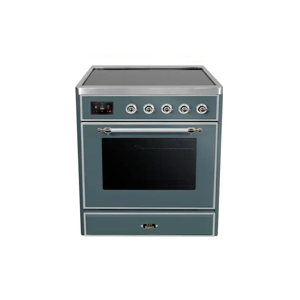 ILVE Majestic II 30 Inch Freestanding Electric Induction Range with Chrome Trim