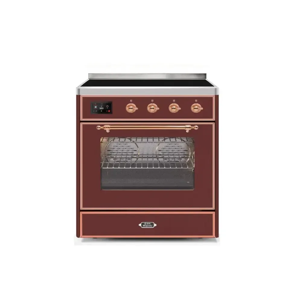 ILVE Majestic II 30 Inch Freestanding Electric Induction Range with Copper Trim