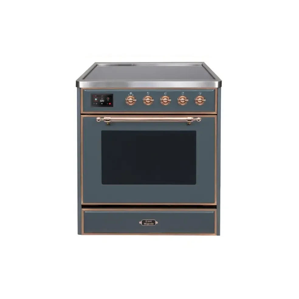 ILVE Majestic II 30 Inch Freestanding Electric Induction Range with Copper Trim