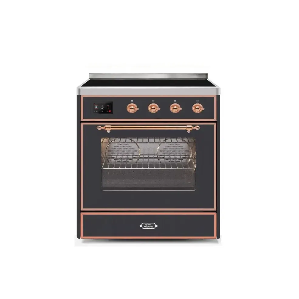 ILVE Majestic II 30 Inch Freestanding Electric Induction Range with Copper Trim