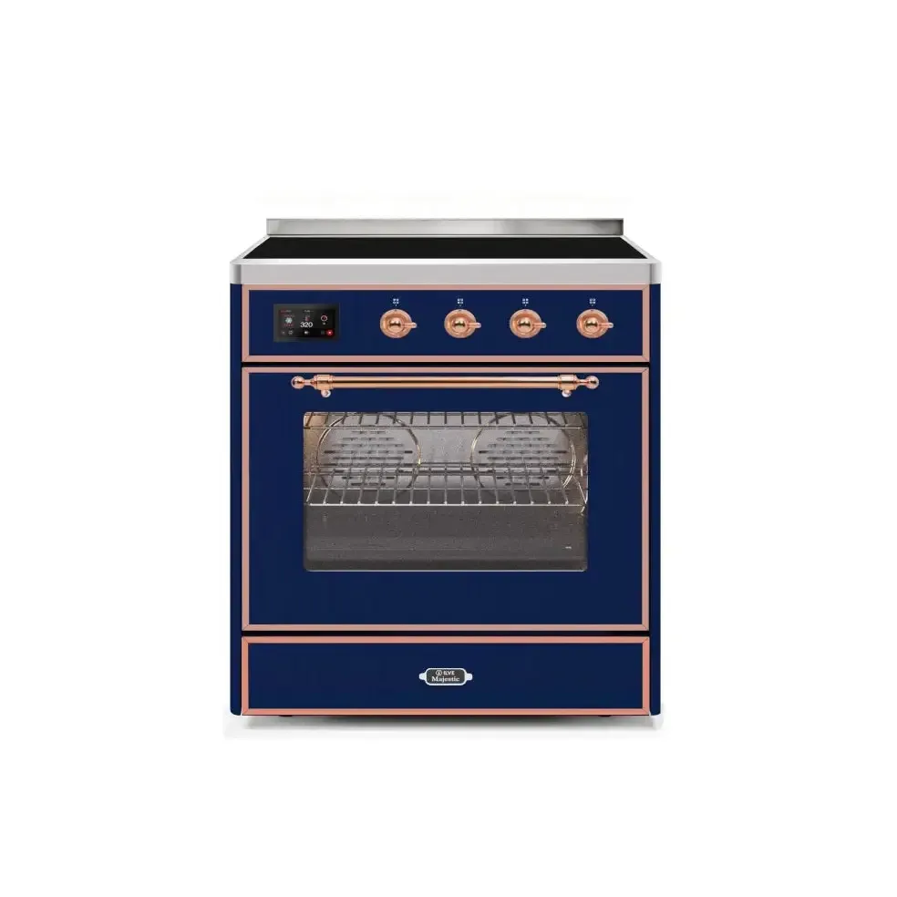 ILVE Majestic II 30 Inch Freestanding Electric Induction Range with Copper Trim