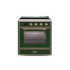 ILVE Majestic II 30 Inch Freestanding Electric Induction Range with Copper Trim