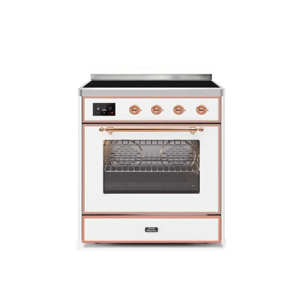 ILVE Majestic II 30 Inch Freestanding Electric Induction Range with Copper Trim