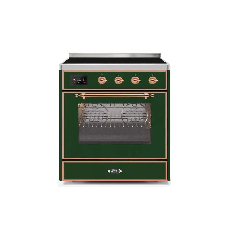 ILVE Majestic II 30 Inch Freestanding Electric Induction Range with Copper Trim